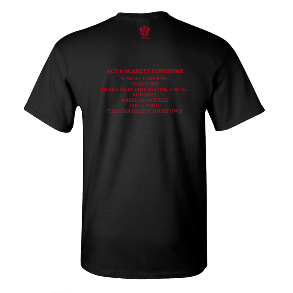 Act I: Scarlet Lonesome T-Shirt Back