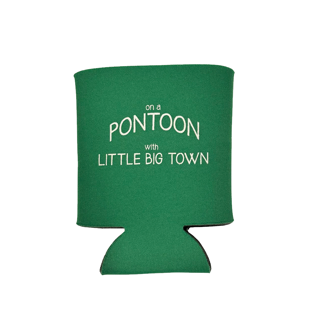 Green Pontoon Can Insulator - Text Side