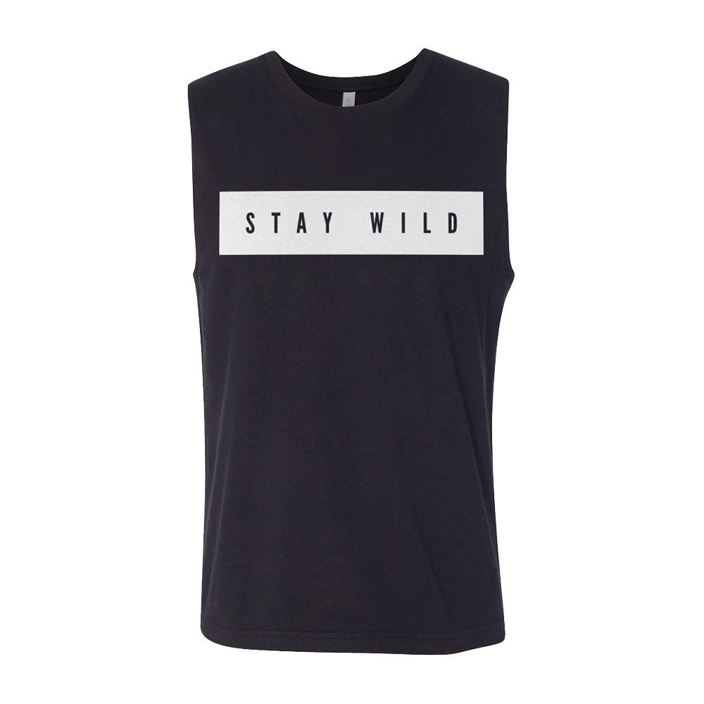 Stay Wild Black Unisex Tank Top Front