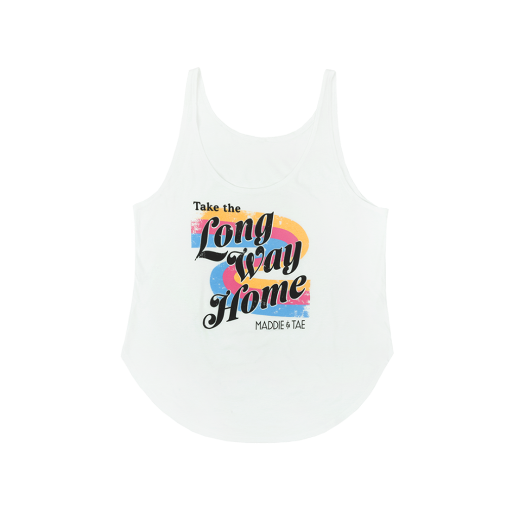 Take the Long Way Home White Tank Front Image